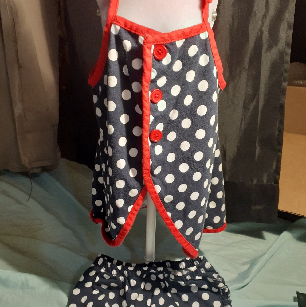 Hanna Andersson Blue & White Dots Dress Set